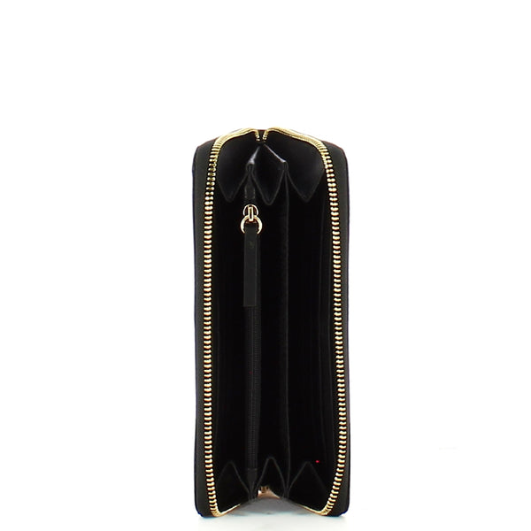 Borbonese - Dark Black Zip Around Large Wallet with RFID made of Recycled Nylon - 930155I15 - DARK/BLACK