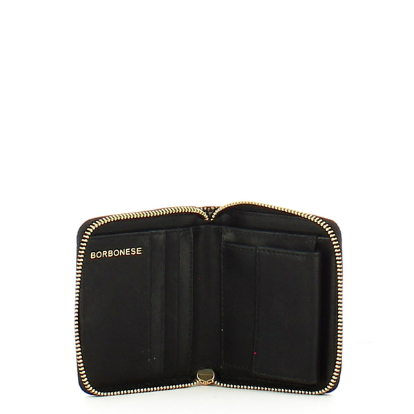 Borbonese - OP Natural Black Zip Around Medium Wallet with RFID made of Recycled Nylon - 930156I15 - OP/NATURALE/NERO