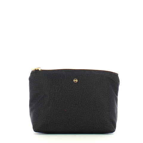 Borbonese - Medium Pouch in Recycled Fabric Dark Black - 932029I15 - DARK/BLACK