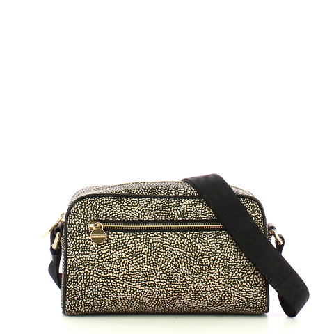 Borbonese - Small Jet OP Natural Black Camera Bag made of Re | Italystation.com Shop Now at italystation.com