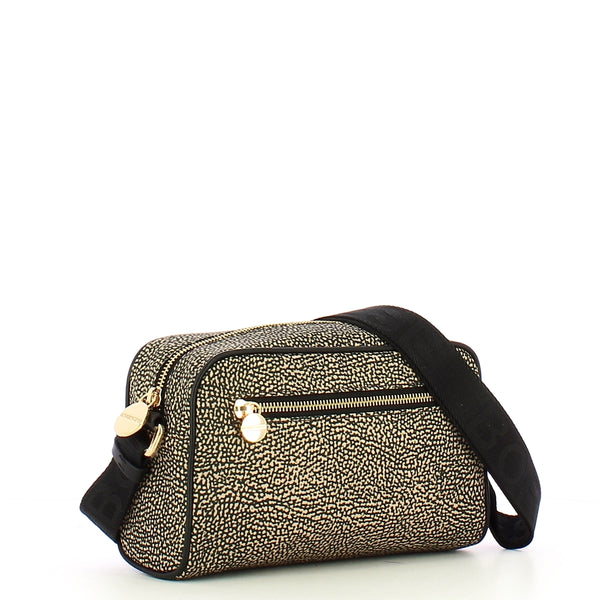 Borbonese - Small Jet OP Natural Black Camera Bag made of Recycled Nylon - 934115I15 - OP/NATURALE/NERO