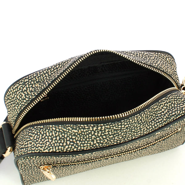 Borbonese - Small Jet OP Natural Black Camera Bag made of Recycled Nylon - 934115I15 - OP/NATURALE/NERO