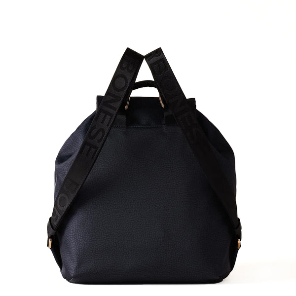 Borbonese - Medium Dark Black Backpack made of Recycled Nylon - 934486I15 - DARK/BLACK