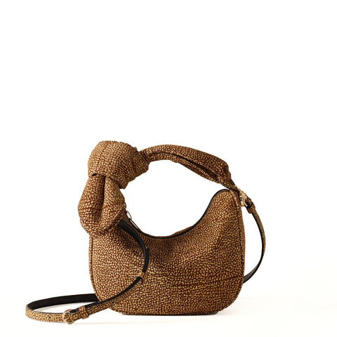 Borbonese - Borsa Luna Bag Petite in Suede OP Naturale - 913939684 - OP/NATURALE