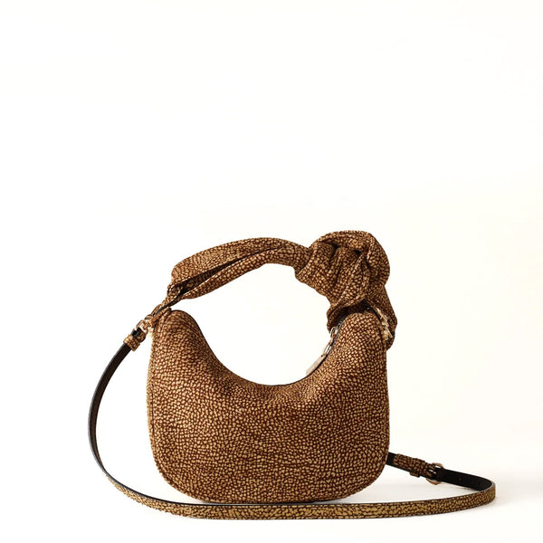 Borbonese - Borsa Luna Bag Petite in Suede OP Naturale - 913939684 - OP/NATURALE