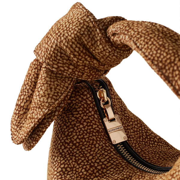Borbonese - Borsa Luna Bag Petite in Suede OP Naturale - 913939684 - OP/NATURALE