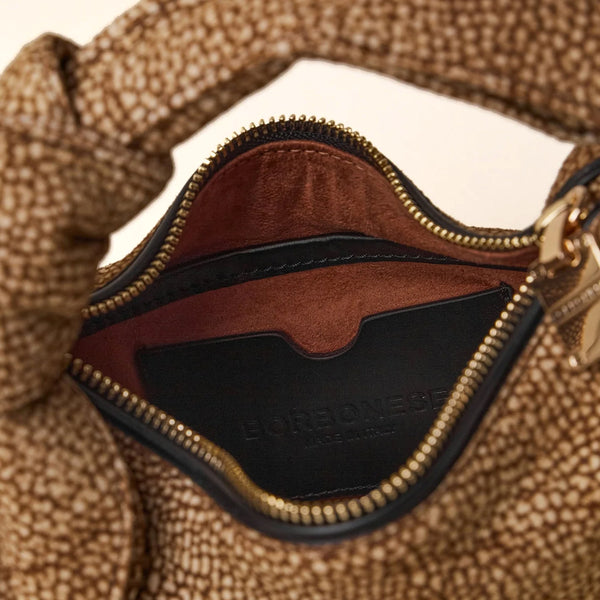 Borbonese - Borsa Luna Bag Petite in Suede OP Naturale - 913939684 - OP/NATURALE