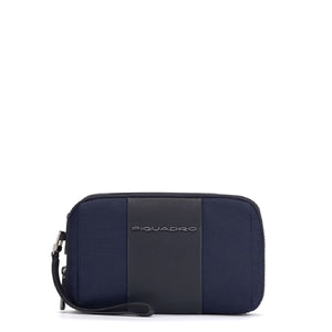 Piquadro - Pochette a due scomparti in tessuto riciclato Brief 2 - AC5940BR2R - BLU