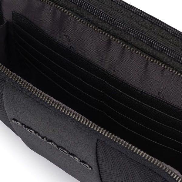 Piquadro - Pochette a due scomparti in tessuto riciclato Brief 2 - AC5940BR2R - NERO