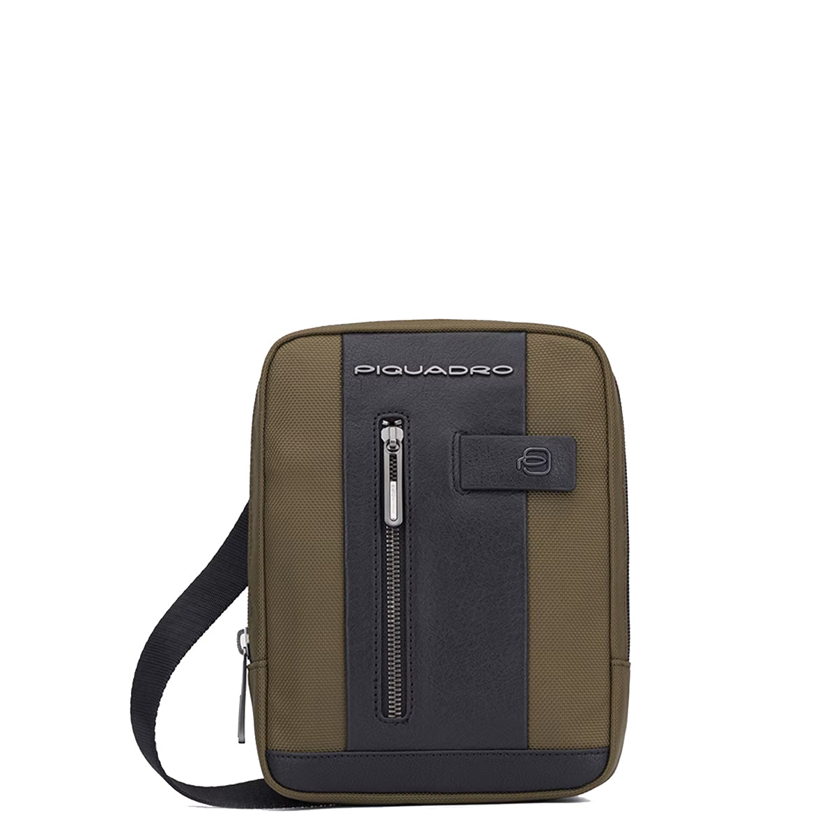 piquadro - borsello porta ipad®mini brief 2 in tessuto riciclato - ca3084br2 - verde/militare/nero | Shop Now at Italystation.com