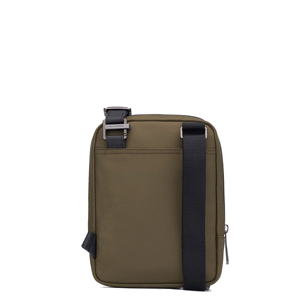 piquadro - borsello porta ipad®mini brief 2 in tessuto riciclato - ca3084br2 - verde/militare/nero | Shop Now at Italystation.com