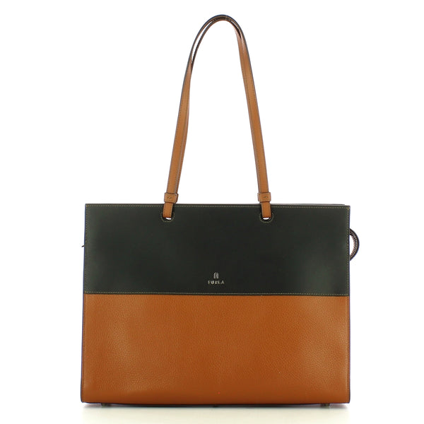 Furla - Borsa a spalla Varsity L Cognac Nero - WB00730BX1203 - COGNAC/H+NERO