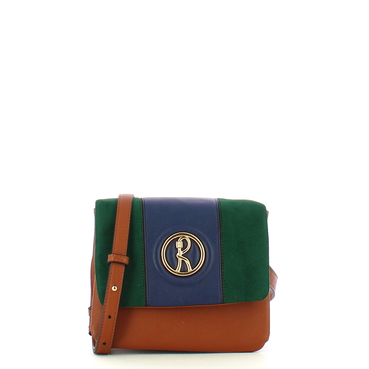 Roberta Di Camerino - Borsa a tracolla Lido - C05040Y98 - CUOIO/VERDE/BLU