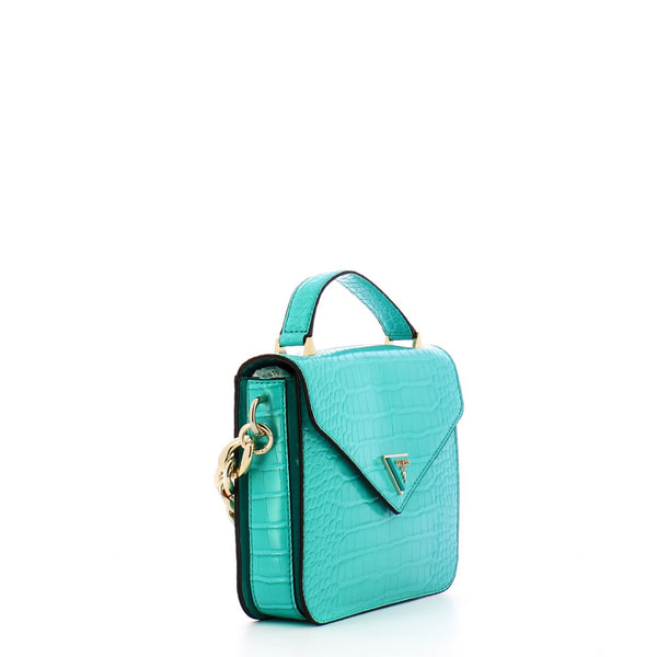 Guess - Mini Borsa a mano Retour stampa cocco Turquoise - HWCG8664200 - TURQ