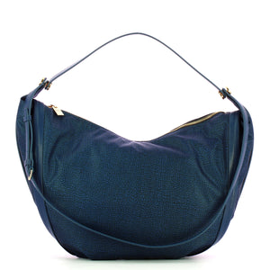 Borbonese - Hobo Bag New Orbit Large Blu 924176AH1 BLU | Italystation.com Shop Now at italystation.com