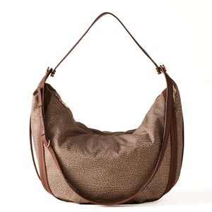 Borbonese - Hobo Bag New Orbit Large Beige Marrone - 924176AH1 - BEIGE/MARRONE