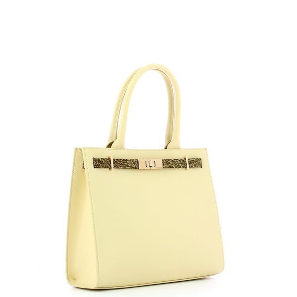 Borbonese - shopping bag medium out of office butter - 92464 | Italystation.com - Shop Now at italystation.com