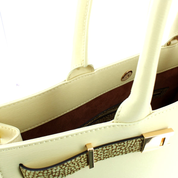 Borbonese - shopping bag medium out of office butter - 92464 | Italystation.com - Shop Now at italystation.com