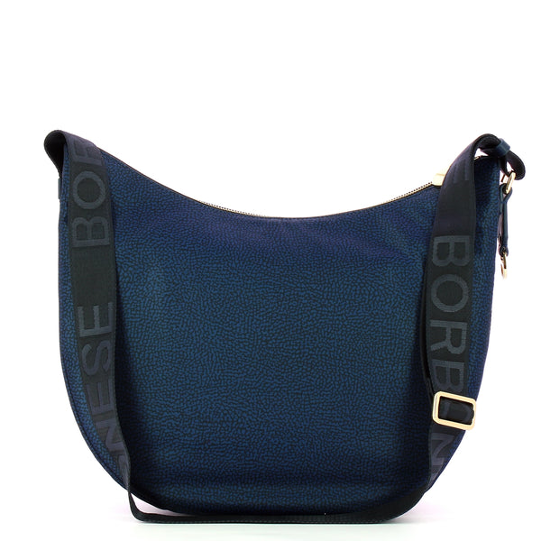 Borbonese - Luna Medium Blue Bag with pocket made of Recycled Nylon - 934109I15 - BLU