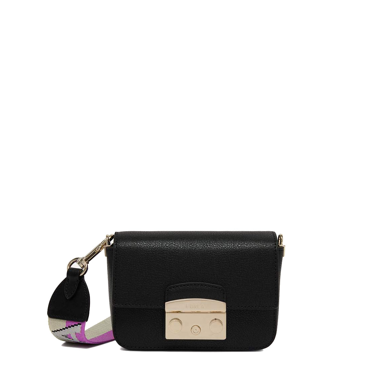 Furla - Mini Borsa a bandoliera Metropolis Nero Marmo Violet - WB00839BX0006 - NERO+MARMO/VIOLET