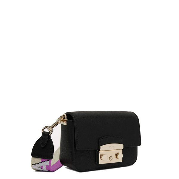 Furla - Mini Borsa a bandoliera Metropolis Nero Marmo Violet - WB00839BX0006 - NERO+MARMO/VIOLET