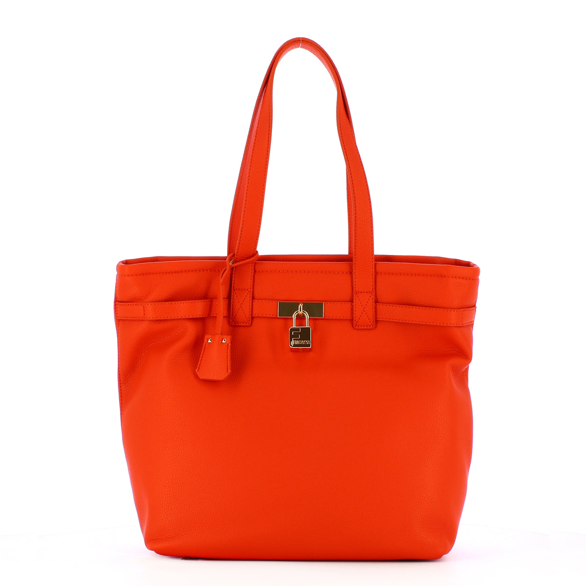 Fracomina - shopper con lucchetto orange - fa23sba006p411s6 - orange | Italystation.com