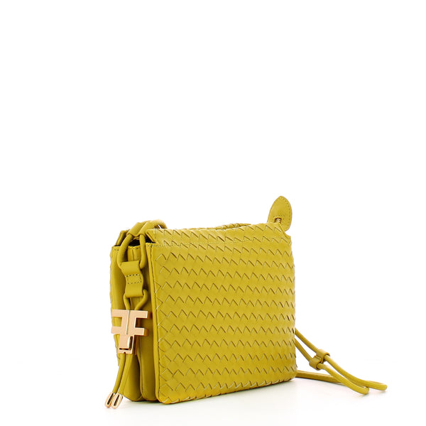 Fracomina - Borsa a tracolla intrecciata Lime FA23SB3011P4 | Italystation.com Shop Now at italystation.com