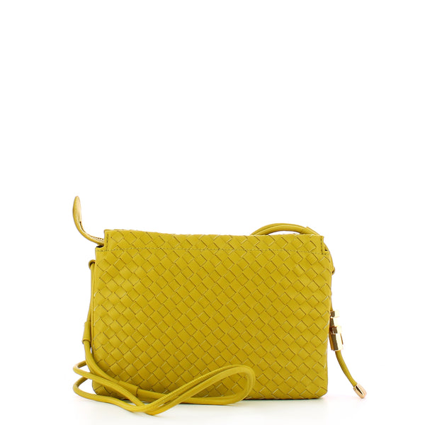 Fracomina - Borsa a tracolla intrecciata Lime FA23SB3011P4 | Italystation.com Shop Now at italystation.com