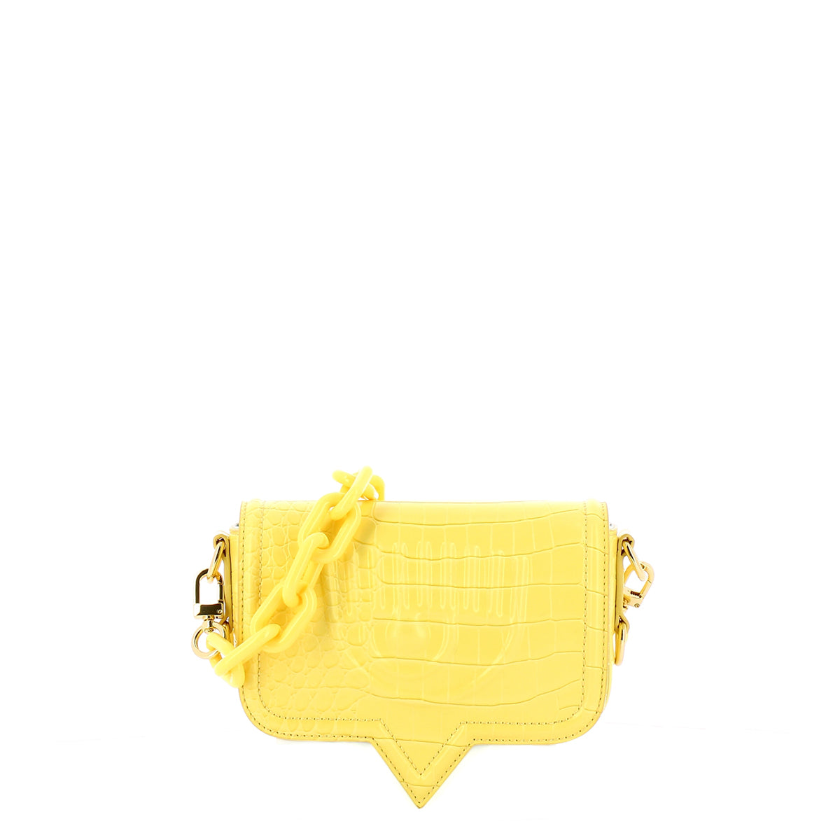 Chiara Ferragni - Borsa Eyelike Small Croco Wax Yellow - 74SB4BA2ZS728 - WAX/YELLOW