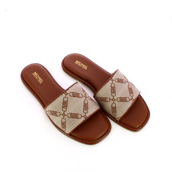 Michael Kors - Hayworth Slide Natural Luggage Sandal - 40S3HAFS1Y - NAT/LUGG