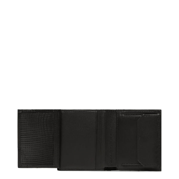 Calvin Klein - Portafoglio RFID Duo Stitch a tre ante in pelle CK Black - K50K510324 - CK/BLACK