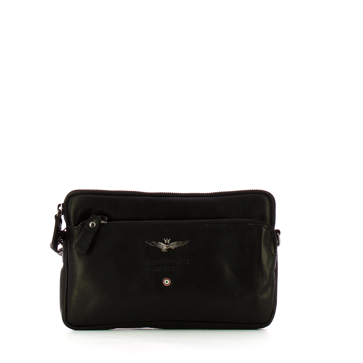 Aeronautica Militare - Pochette in pelle con tracolla - AM356 - NERO