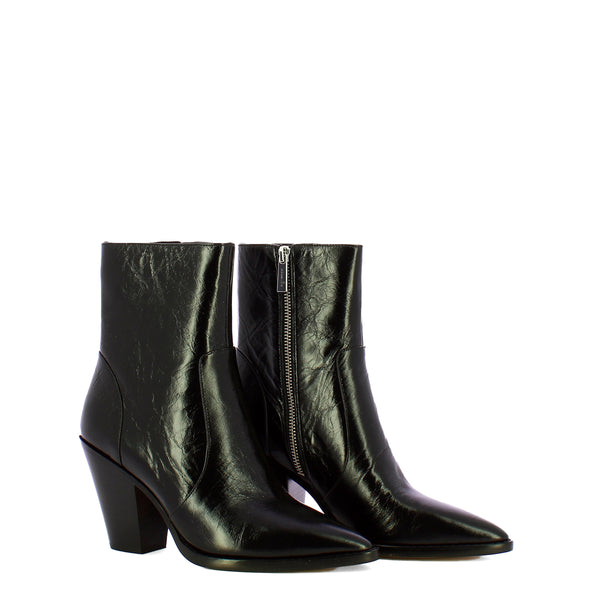 Michael Kors - Dover Black leather Ankle Boots - 40F3DOHE5L - BLACK