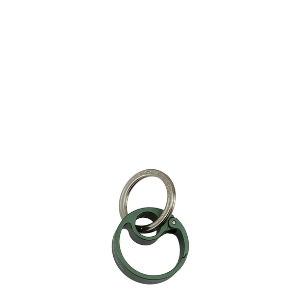 Piquadro - Portachiavi Rotondo in metallo Blue Square Piquadro, compatto e minimale, realizzato in metallo satinato, con anello portachiavi in metallo argentato. - PC6261B2 - VERDE