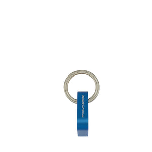 Piquadro - Portachiavi Triangolare in metallo Blue Square Piquadro, compatto e minimale, realizzato in metallo satinato, con anello portachiavi in metallo argent - PC6262B2 - BLU