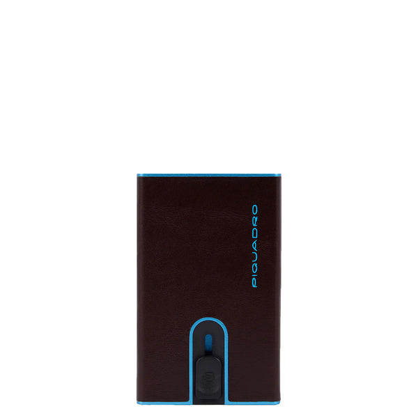 Piquadro - Porta carte di credito con Sliding System con portamonete e banconote RFID Blue Square - PP5585B2BLR - MOGANO