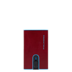 Piquadro - Porta carte di credito con Sliding System con portamonete e banconote RFID Blue Square - PP5585B2BLR - ROSSO