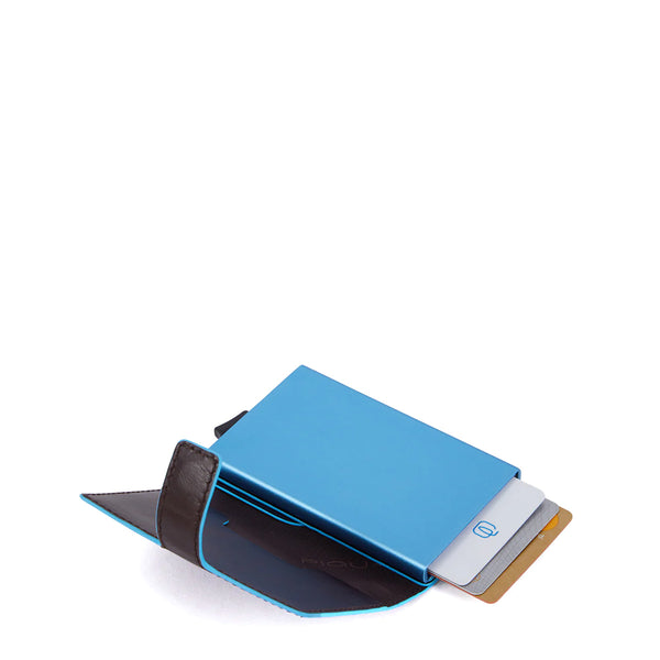 Piquadro - Porta carte di credito con Sliding System RFID Blue Square - PP5649B2BLR - MOGANO