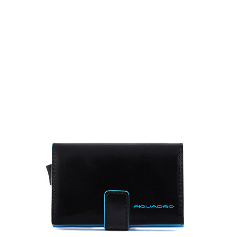 Piquadro - Porta carte di credito con Sliding System RFID Blue Square - PP5649B2BLR - NERO