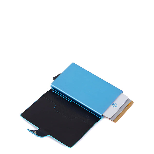 Piquadro - Porta carte di credito con Sliding System RFID Blue Square - PP5649B2BLR - NERO