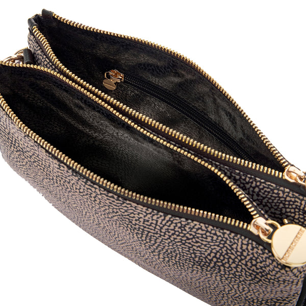 Borbonese - OP Natural Black Small Crossbody Bag made of Recycled Nylon - 934119I15 - OP/NATURALE/NERO