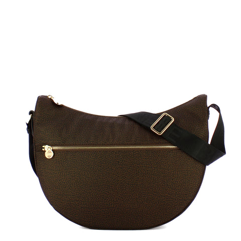 Borbonese - Luna Bag Middle with pocket in recycled Nylon Testa Moro Nero - 934108I15 - TESTA/MORO/NERO