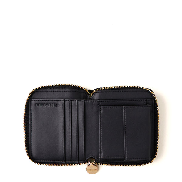 Borbonese - OP Natural Black Zip Around Medium Wallet with nylon fabric - 920055AN0 - OP/NATURALE/NERO