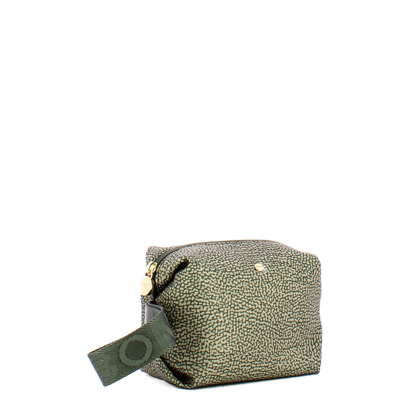 Borbonese - Clay Gray Beauty Case made of Recycled Nylon - 932025I15 - CLAY/GREY