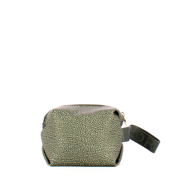 Borbonese - Clay Gray Beauty Case made of Recycled Nylon - 932025I15 - CLAY/GREY
