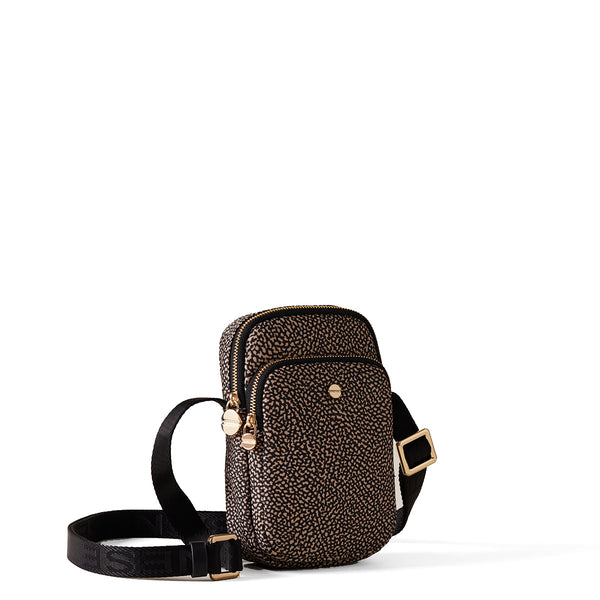 Borbonese - Mini Crossbody Bag OP Naturale Nero - 932032I15 - OP/NATURALE/NERO