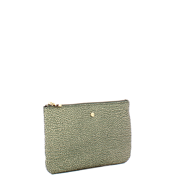 Borbonese - Clay Gray Pouch made of Recycled Nylon - 930118I15 - CLAY/GREY