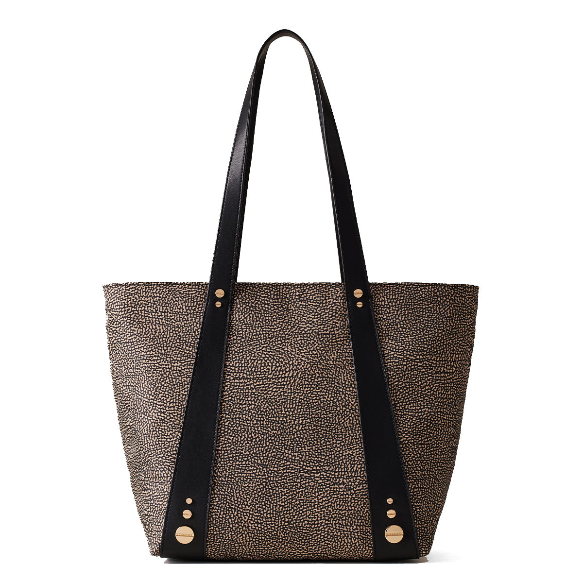 Borbonese - Shopping Bag Medium Road OP Naturale Nero - 924888AH1 - OP/NATURALE/NERO