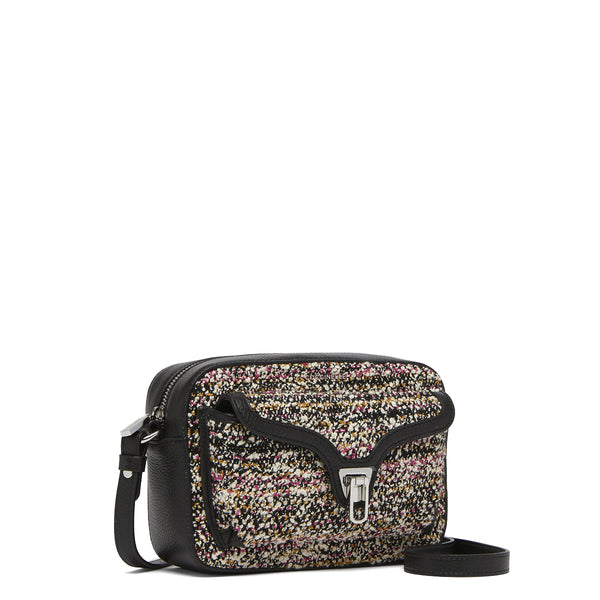 Coccinelle - Borsa a tracolla Beat Soft Small Pixel Bouclè Medium Multicolor Pulp Pink Noir - POP150201 - MULT.PULP/P/NOI