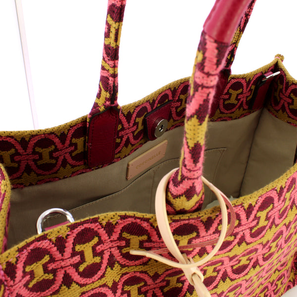 Coccinelle - Borsa a mano Never Without Monogram Large Multicolor Pulp Pink Garnet Red - MBD180201 - MUL.PULP/P/GARN